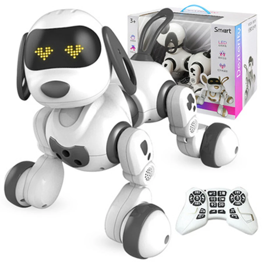 Hot Sale Smart RC Robot Toys pet programming intelligent educational Gesture Sensing RC LED Light dog robot for Kids