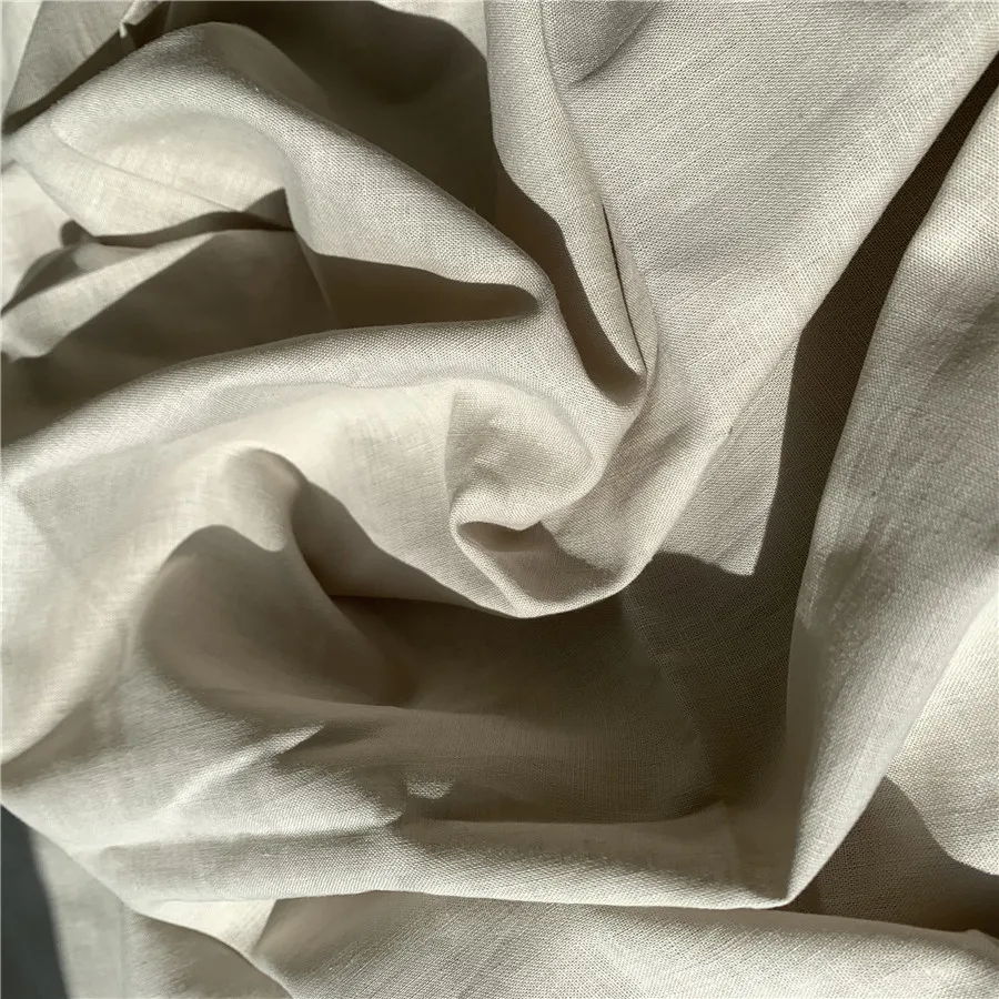 Wholesale white mixed soft washed organic cotton linen fabric for clothing