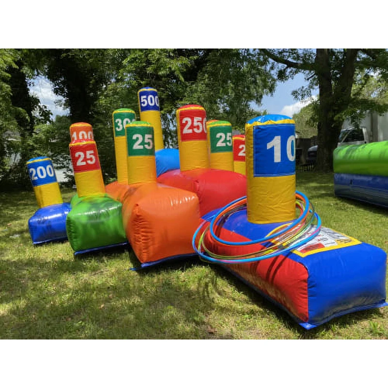 PVC bounce sport game inflatable ring throwing game set inflatable ring toss game for family party