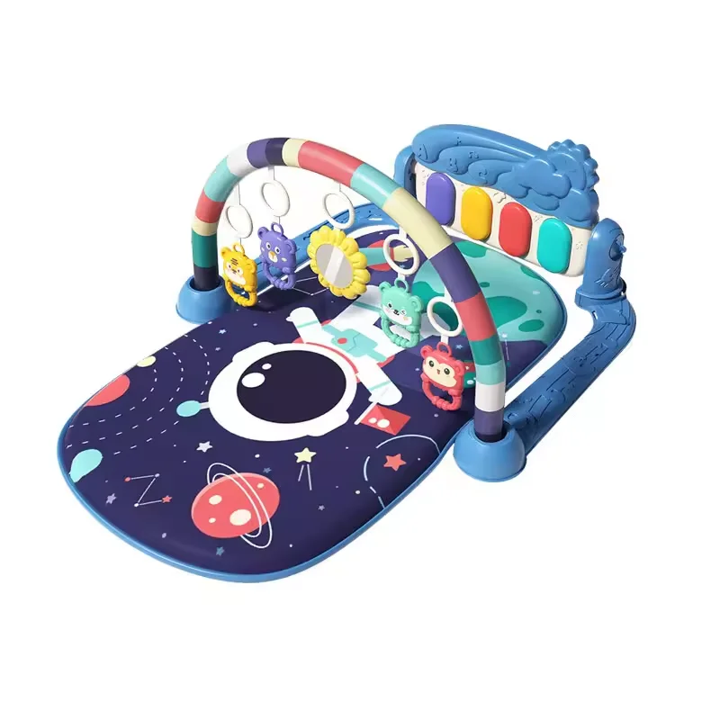 Allogogo Foldable Fitness Rack Keyboard Baby Carpet Piano Infant Astronaut Blanket Play Gym Mats Activity Toys With Rattle Music