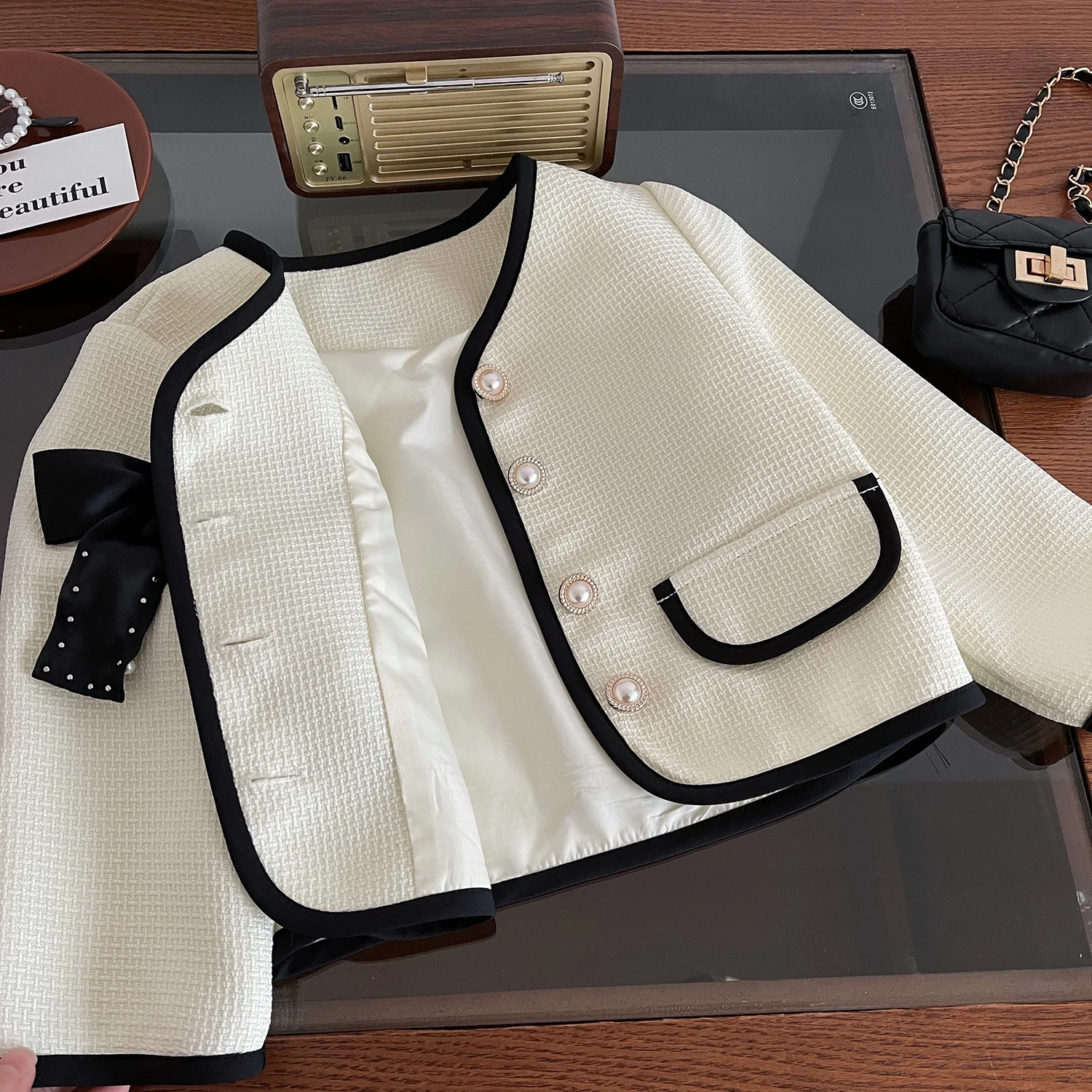 2024 Autumn Girl Clothing Sets Wholesale Spring Children Clothes Jacket Cake Skirts 2Pcs Outfit