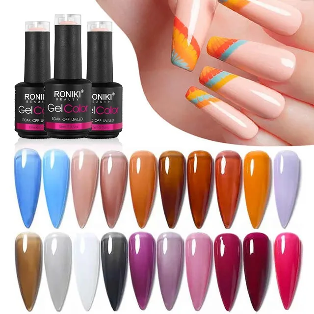 RONIKI 15ml 3000 Colors Non Toxic Semi Permanent Soak Off UV Nail Varnish Gel Nail Polish