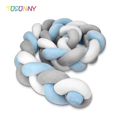 Newborn Bumper Mat Baby Bed Knotted Braided Plush Crib Cot Bedding Protector Bumper