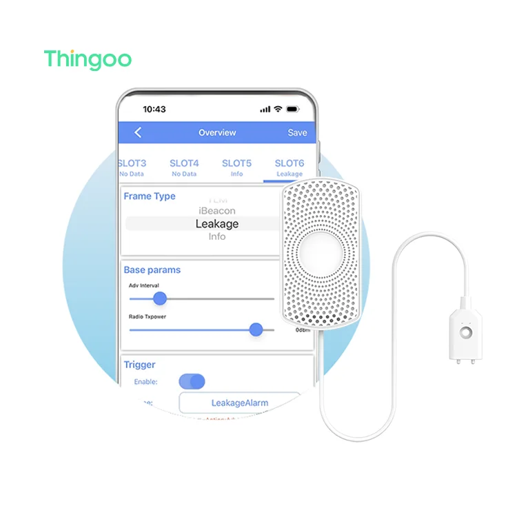 Smart ble water pipe leakage sensor water leak detector machine wireless water leak detector