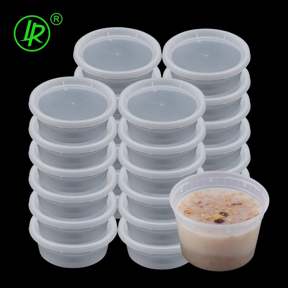 8OZ 240ML Factory Supplies Disposable Plastic Deli Container SOUP Cup With Clear PE Lid