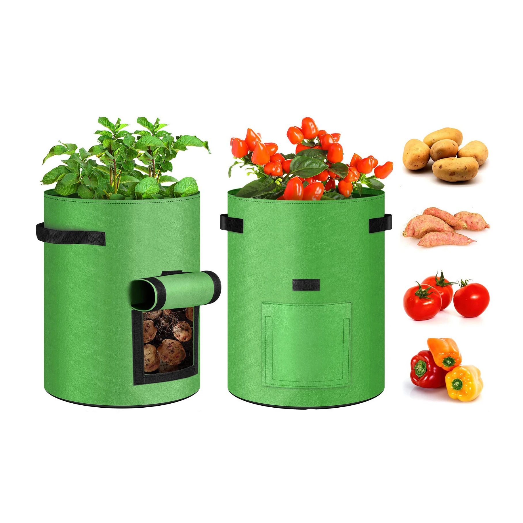 Cheap Customized Aeration Garden Potato Felt Fabric Plant Non Woven Plant Fabric Pots Grow Bags