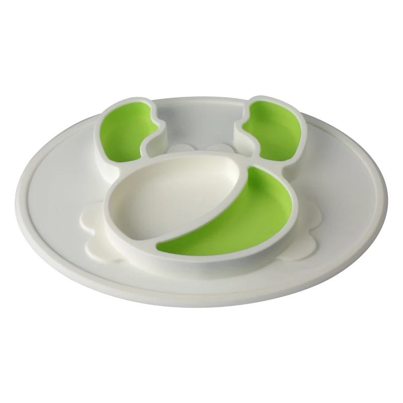 BPA Free Food Grade Cute Crab Suction Cup Baby Non-Slip Placemat Food Assortment Silicone Bowl