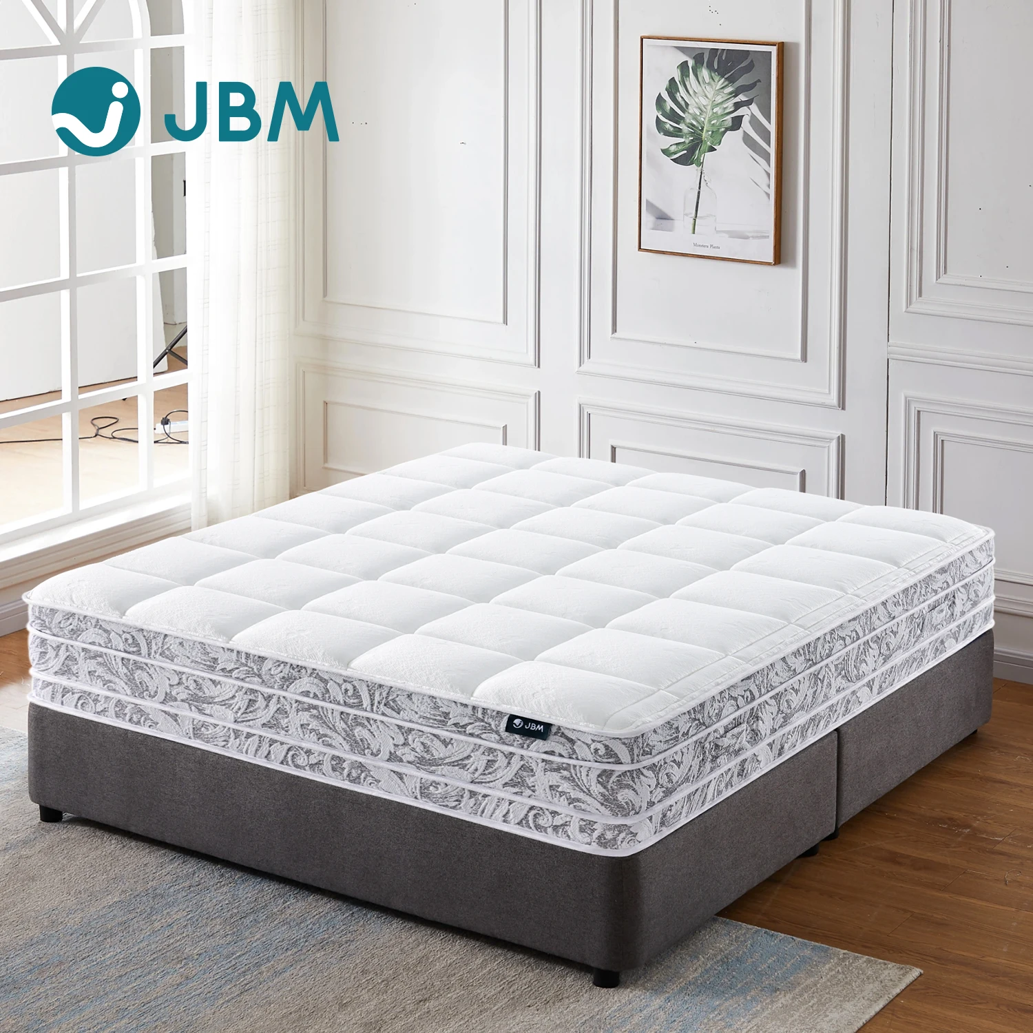 Hot Selling Euro Luxury King Queen Size Custom Spring Memory Foam Latex Hybrid massage Mattress Compressed In A Box For Hotel
