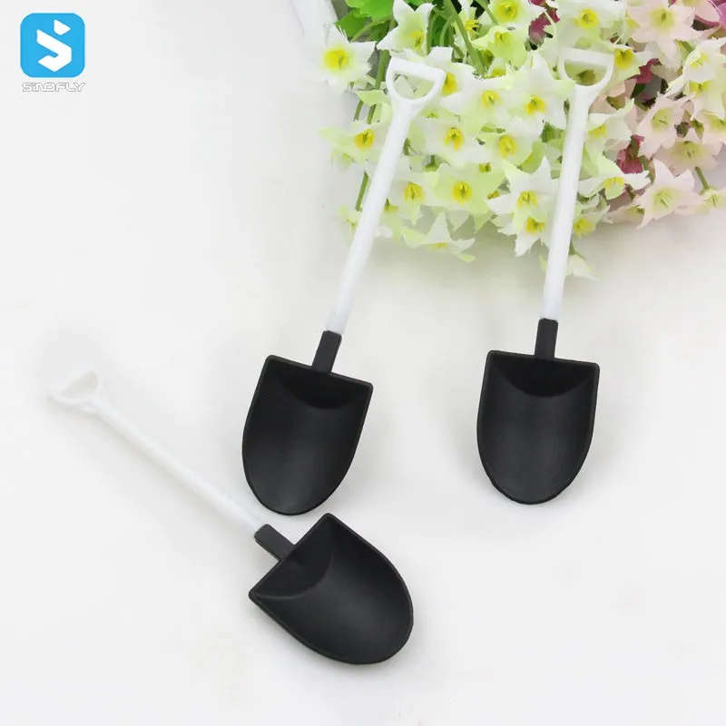 Creative Colorful plastic Shovel Shape Spoon mini shovel spoon For Tea Coffee