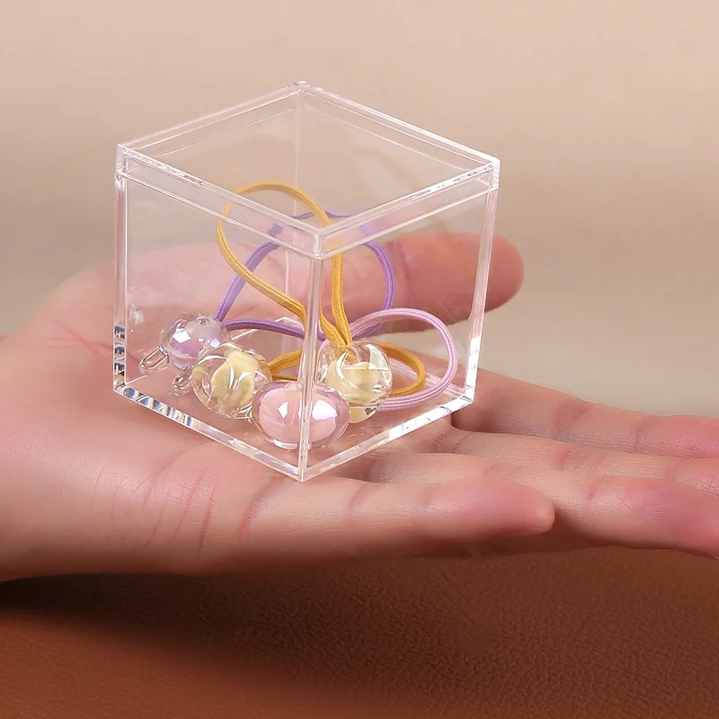Clear Acrylic Plastic Square Cube with lid 2x2x2 Inch (5.5cm) Small Clear Plastic Storage Boxes Acrylic Cubes for Storage