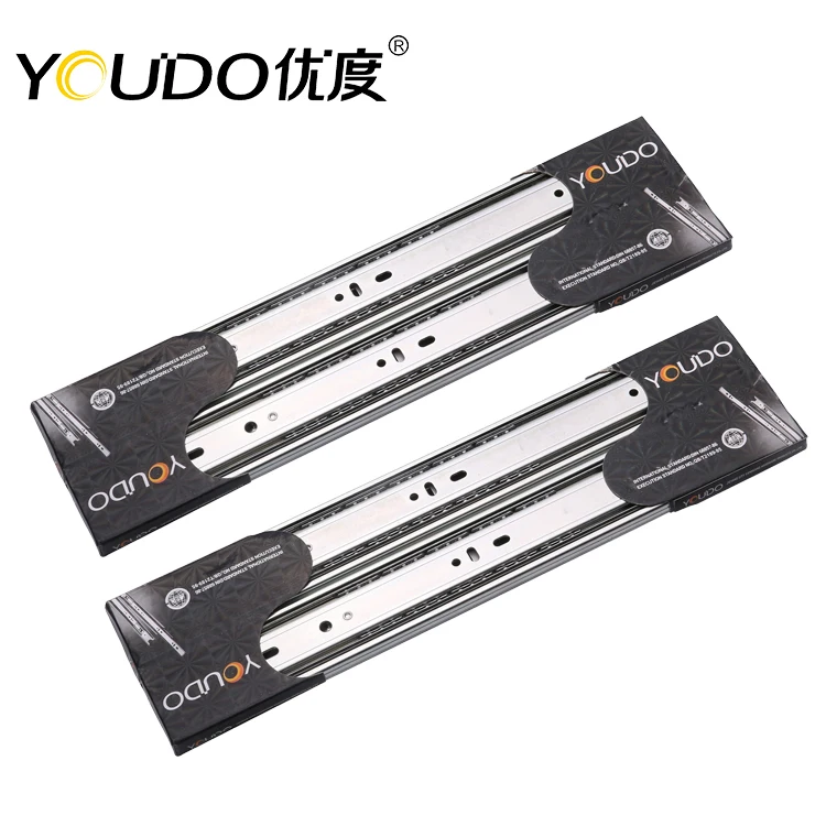 YOUDO 3-Fold Full Extension Draw Slides Steel Drawer Channel Slides Heavy Duty Guides for Drawers