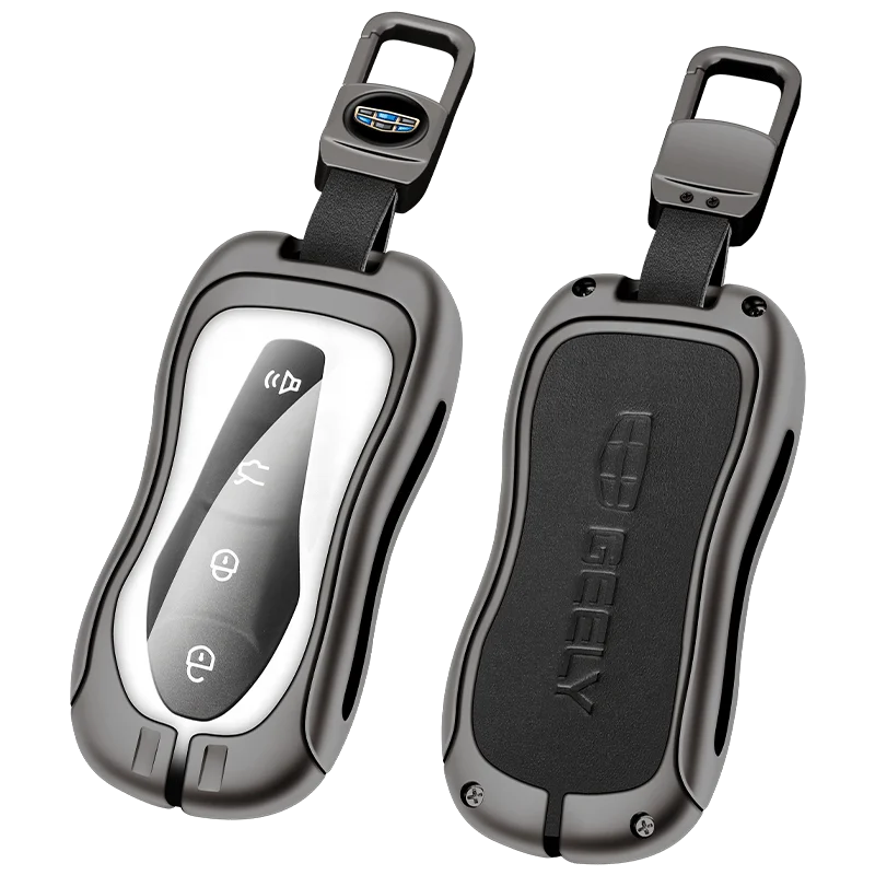 Original Factory Fashion Style Zinc Alloy Leather Key Car Key Cover For Geely Coolray Tugella Fy11 Atlas Boyue Nl3 Emgrand X7