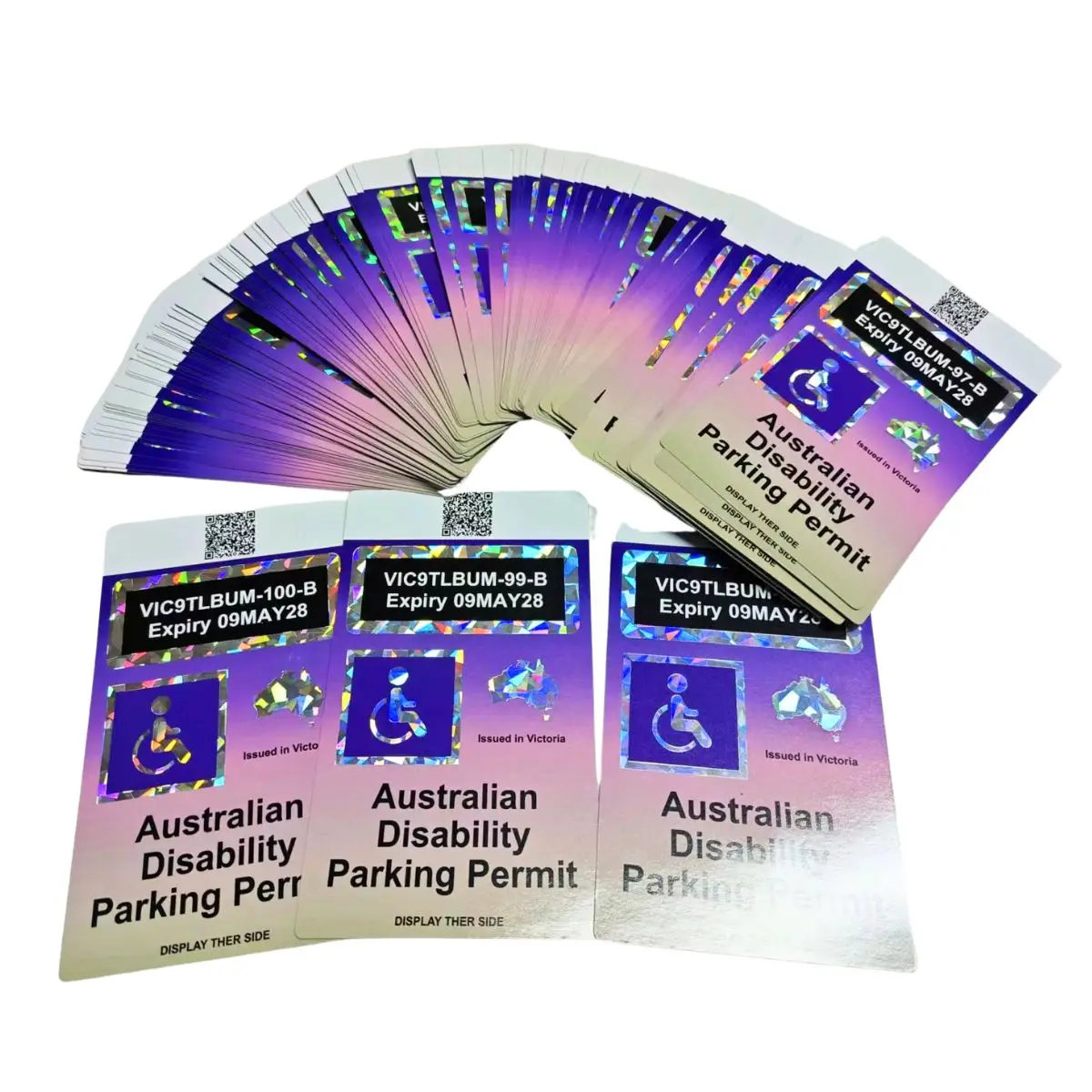 Permit Card with different Serial Number Printing Disabled Parking Sign Disability Parking Permit Card