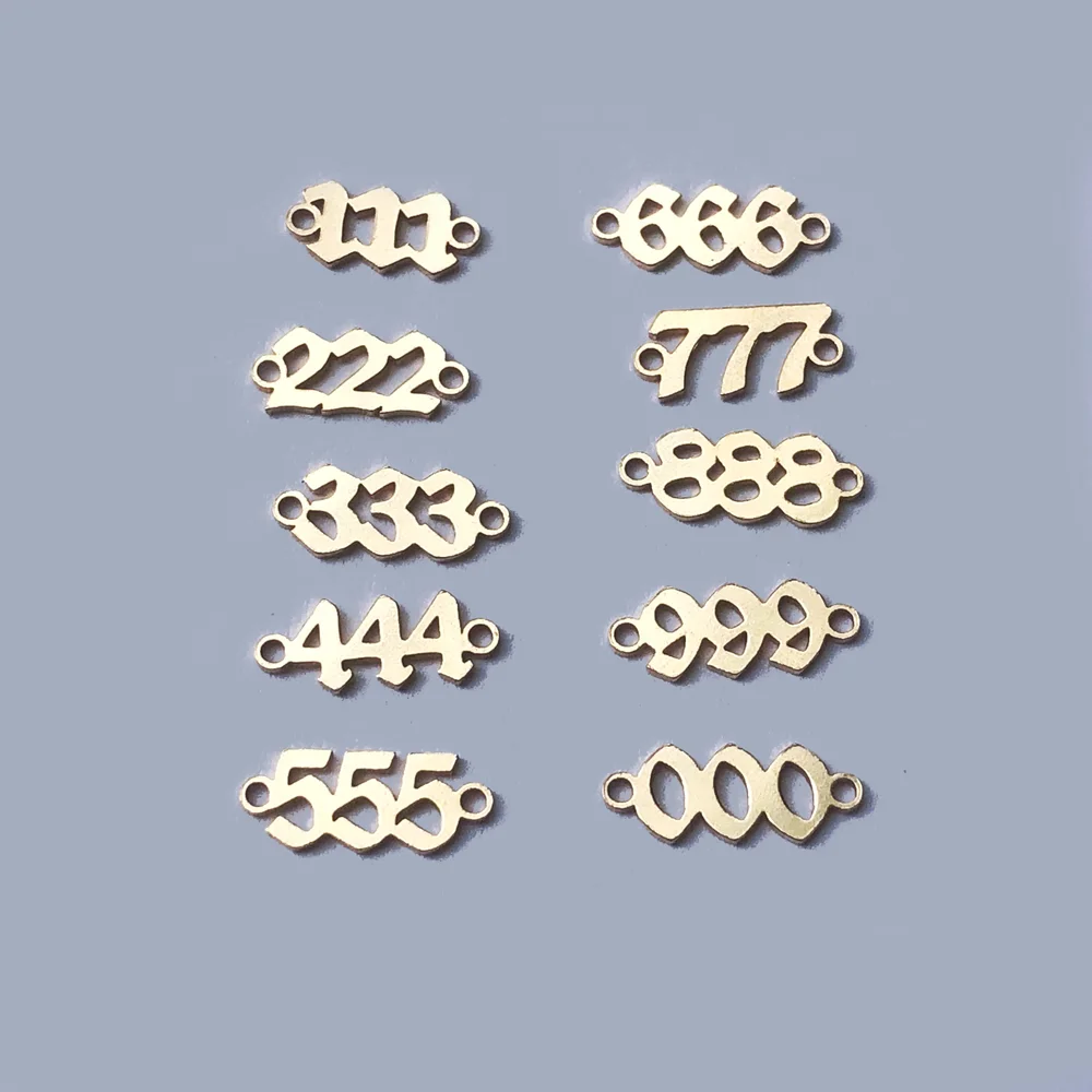2024 New style 14k gold filled angel number charm pendant for jewelry making connector