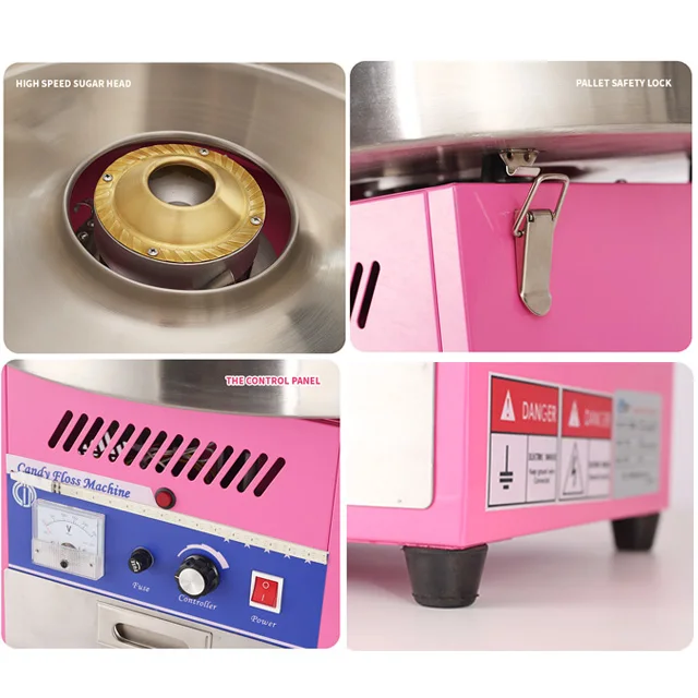 Automatic Cotton Candy maker Machine pink Color Commercial Cotton Candy Floss Machine Marshmallow Making Machine
