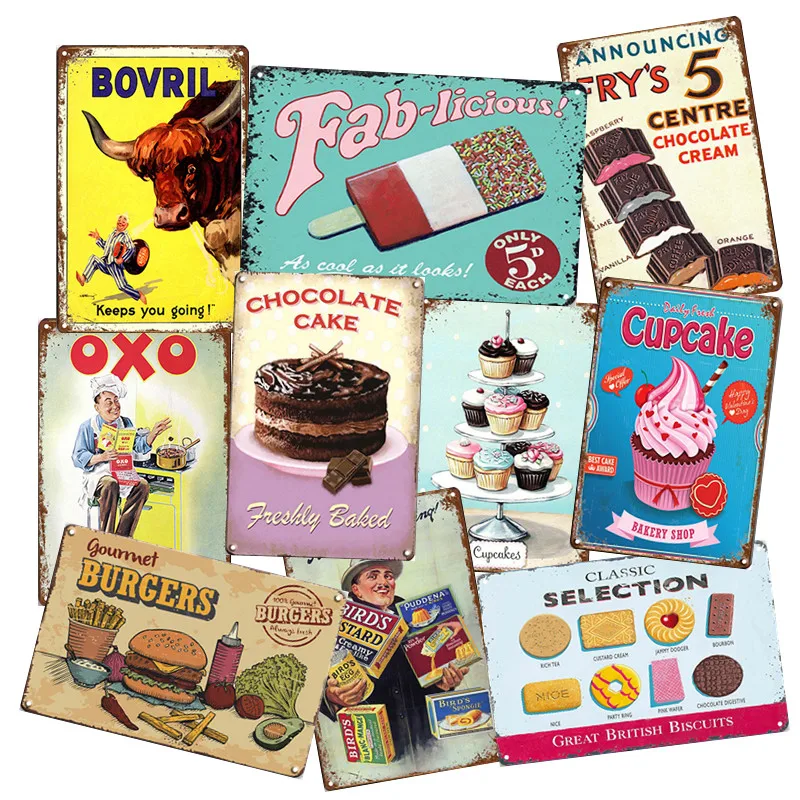Cupcake Sweet Decor wall bar Crafts old printing retro sign vip lounge Vintage metal Poster logo tin car plate hot sale