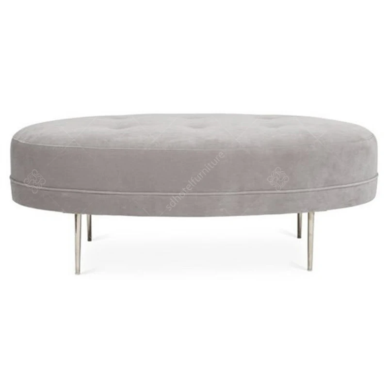 Large Round Hand Knitted Ottoman Foot Rest Pouf Ottoman Rangement for Living Room