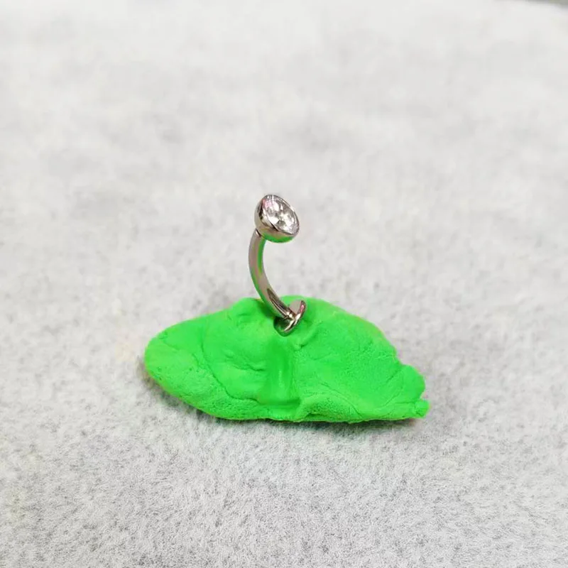 14GA F136 Implant Grade Titanium Internal Thread CZ Crystal Piercing Navel Floating Belly Button Ring