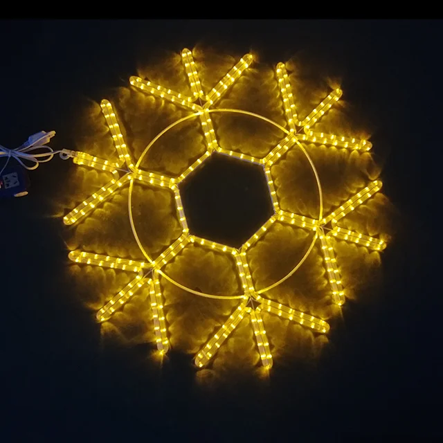 2022 Outdoor Crystal Snowflake Decorative Shape Solar Waterproof Led Motif Light