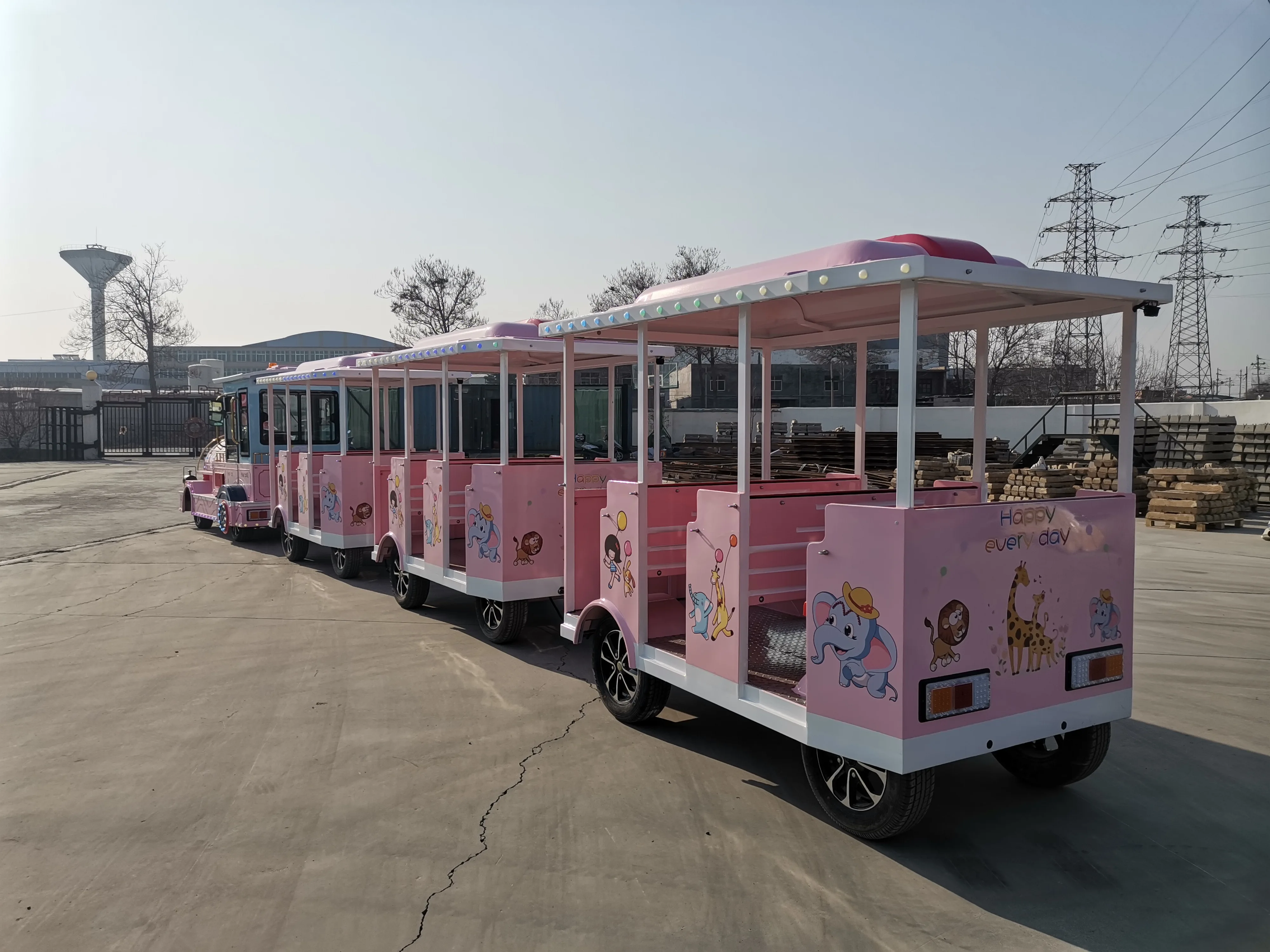 2024 NEW design trackless train electric 27 Seats Kids Electric Train toy Amusement Park Rides Attraction  Diesel Steam Train