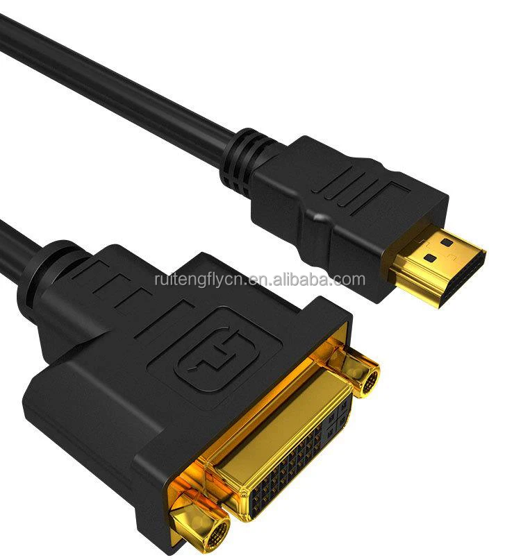 High Speed DVI to HDMI support 1080P 24K+1 HDMI to DVI Cable