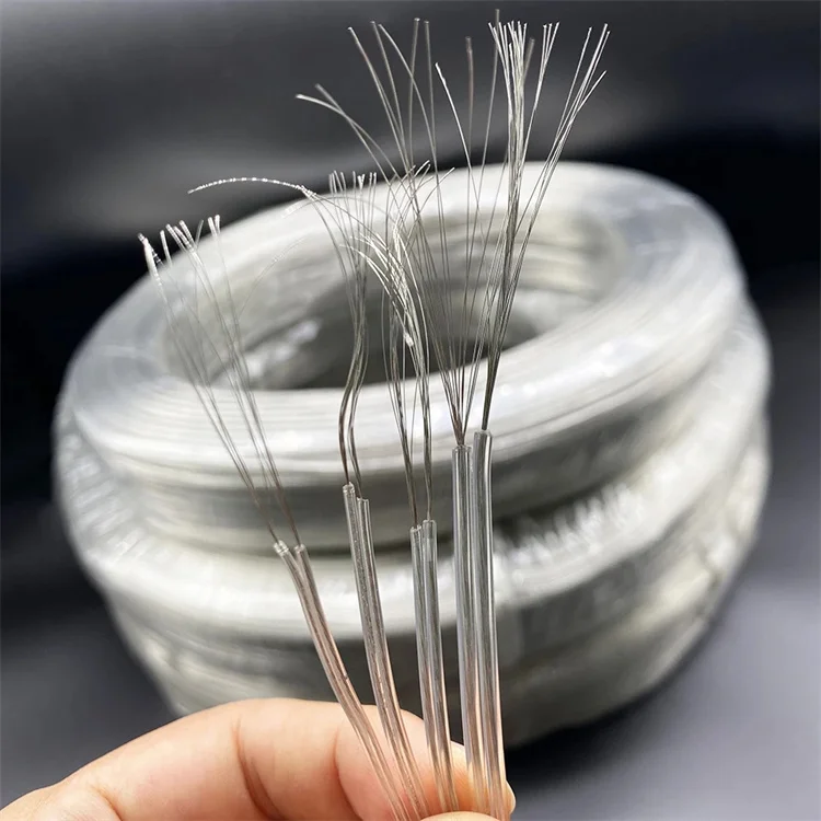 led strip light 2 core transparent line wires neon led 22awg 24awg 26awg Gold silver transparent line Connect Cable Wire
