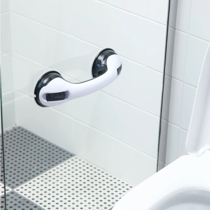 Plastic Strong Suction Cup Bathroom Shower Anti-skid Handrail Toilet Anti-fall Handle Grab Bar Non-Slip Safety Helping Handle