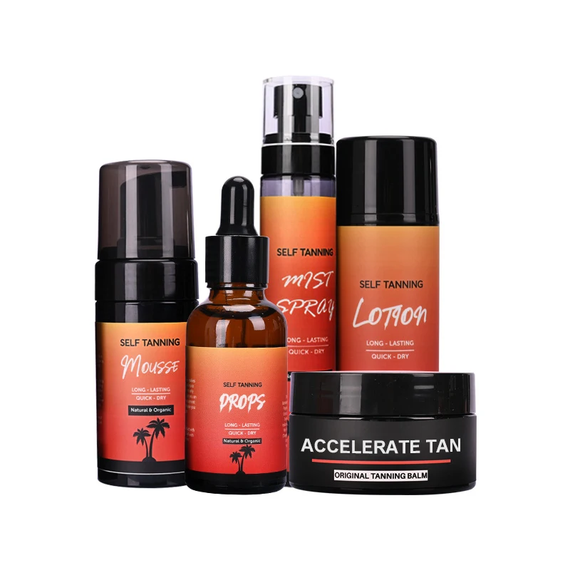 LYW Organic Body and Face Self Tan Mitt Mousse Cream Sun Tub Tanning Gel Fake Spray Oil Tanning Lotion