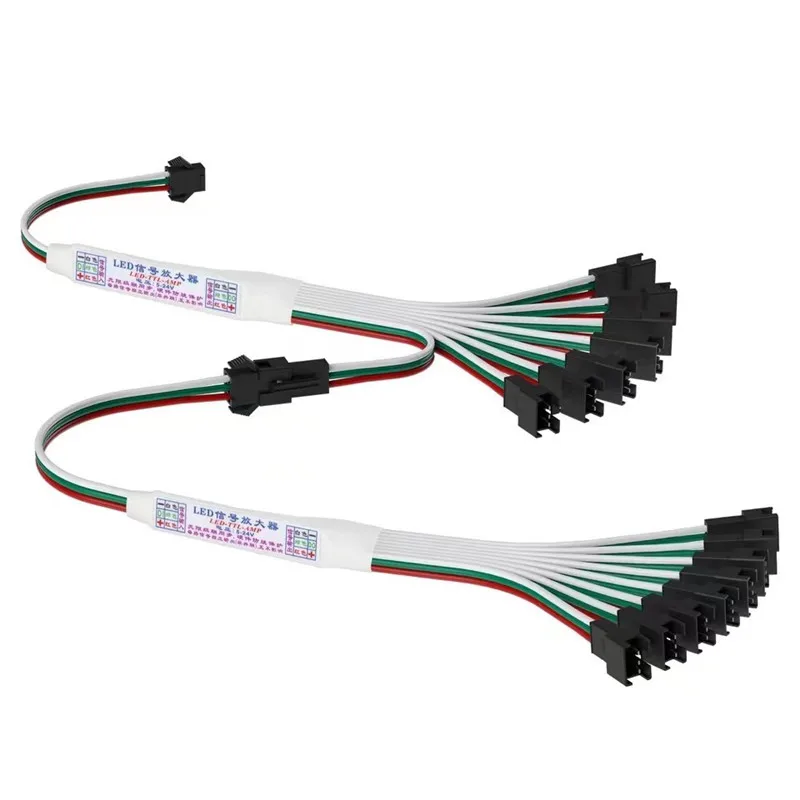 Усилитель с 1 до 8 RGB IC TTL для WS2812B WS2811 SK6812 WS2814 3-контактный Адресуемая Светодиодная лента сказочная матрица пиксельный RGBIC модуль