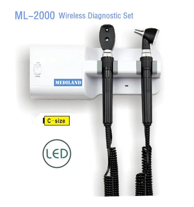 ENT products Wireless wall mount Diagnostic set ML-2000 with LED Light Source high performance  ophthalmoscope otoscope set