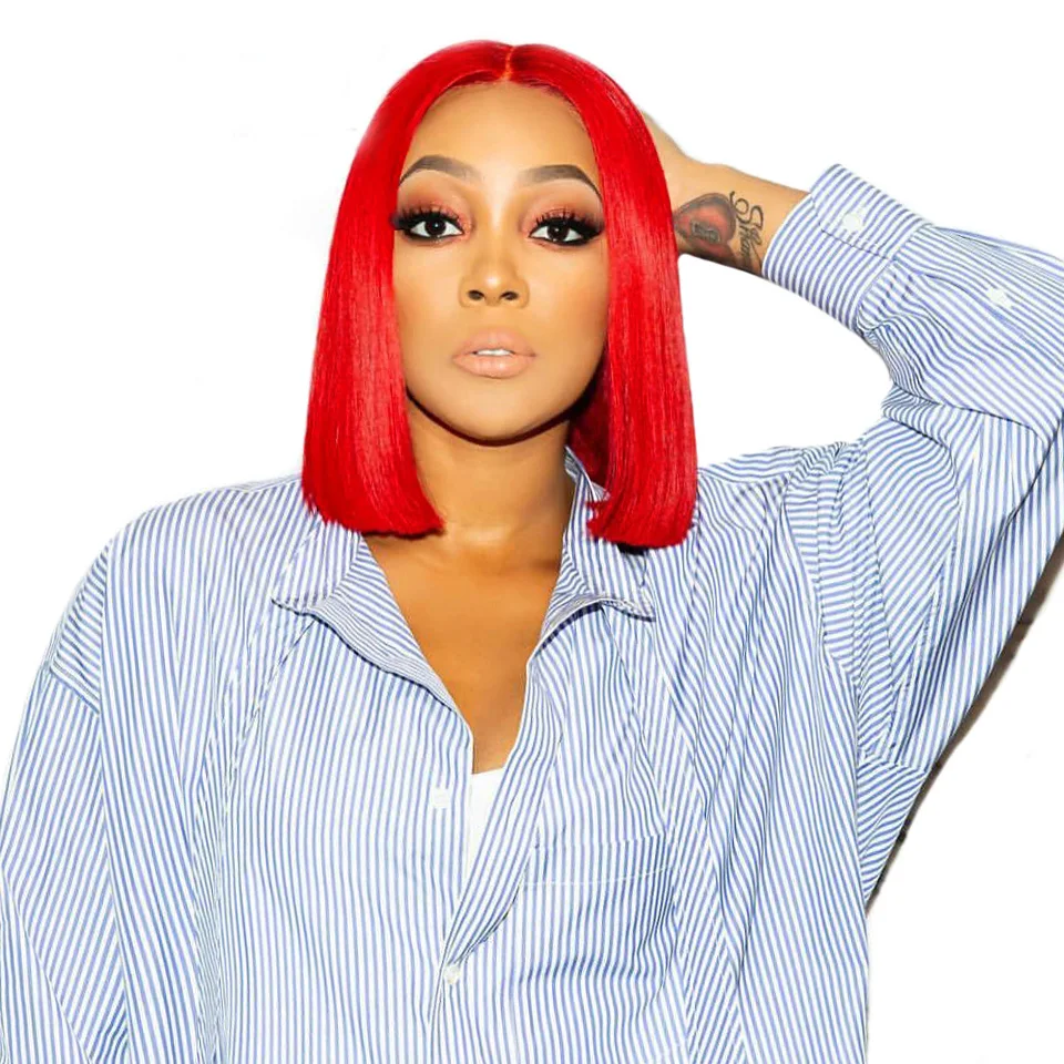 Wholesale Indian Remy Straight Hair Natural Red Bob Front Lace Wig from India
