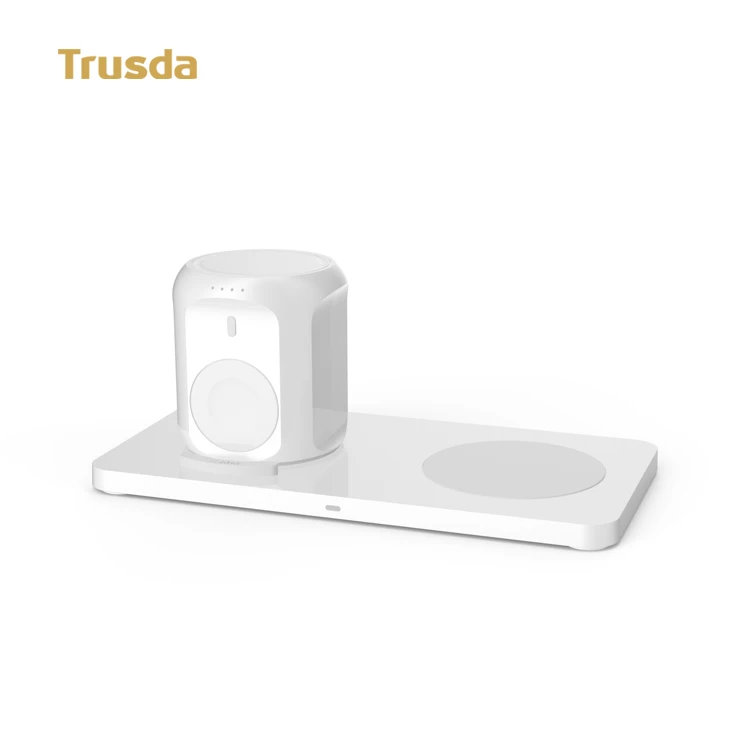 TRUSDA WP15  original 2 in 1 wireless charger stand for iPhoe and iWach with CE ROSH MFi FCC certifications
