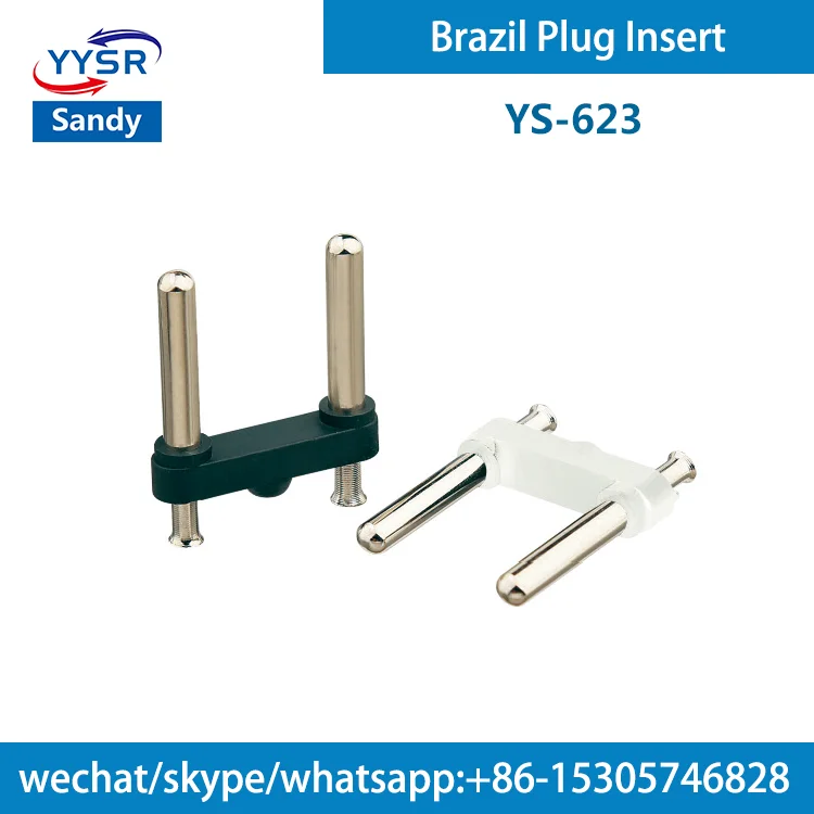 brazil plug insert(YS-623-X NBR 4.8MM 10A/20A 2-pin,2-pole,2-prong) for adapters