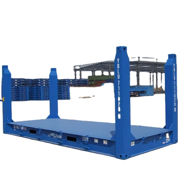 CSC Certified Custom Color Logo Corten Steel Fixed Corner Post 20ft 20 ft Flat Rack Container for Sale