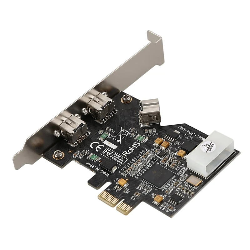 PCI-Express IEEE 1394b FireWire 3 Port Controller Card (2 External + 1 Internal)