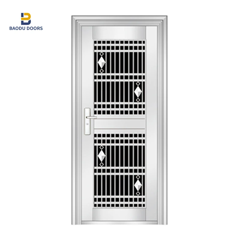 Stainless steel security door for houses exterior durable waterproof glass main entrance doors front entry gate door design