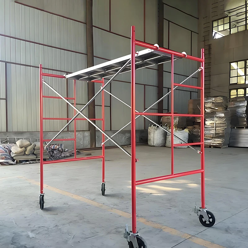 Quick Assembly Steel Ladder Scaffold Adjustable Height Indoor Outdoor Construction for Renovation Painting Industrial Design