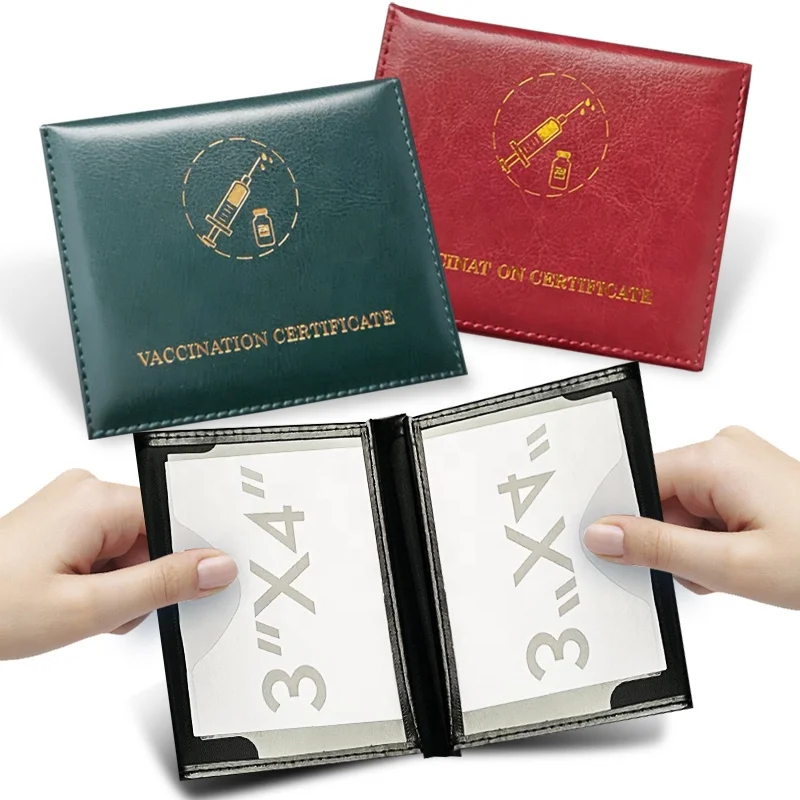 Personalized 4x3 Vaccination Certificate Holder Vaccine Record Card Protector For Man And Woman