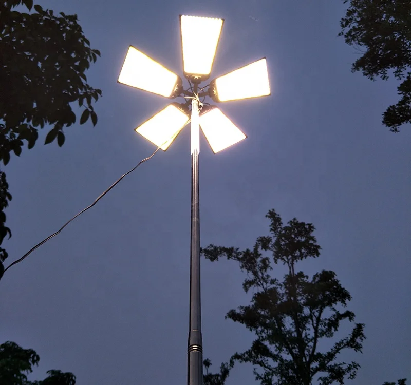  5 Page COB Lamp Remote Control Portable Telescopic Rod Camp Lamp Outdoor DC 12V LED Camping Light