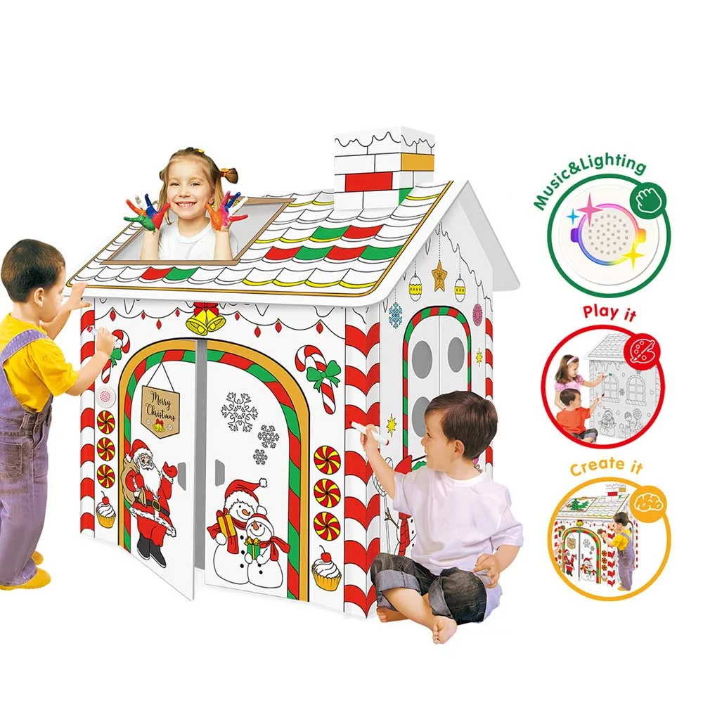Diy Drawing Doodle house miniature paper diy toys other educational toys for diy dream house 3d puzzle Christmas Gift