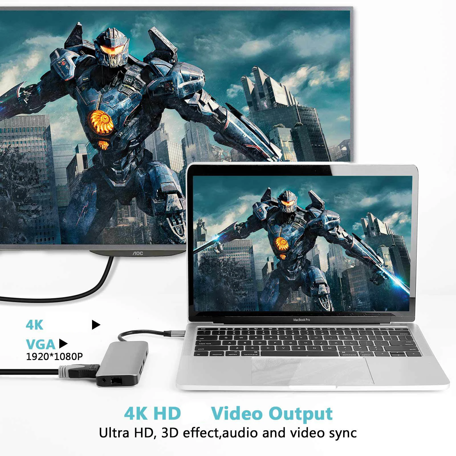 Factory Wholesale USB-C To 3/4/5/6/7/8/9 in 1 Docking Station type c hub Type C to HDTV USB3.0 USB2.0 SD TF RJ45 VGA Audio 3.5mm