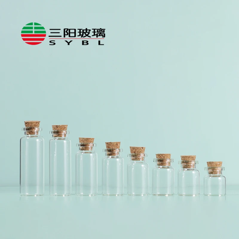 3ml 5ml 6ml 7ml 10ml 15ml 20ml mini clear glass wishing/small drift bottle/vials cork lid for gift tube corked jars supplier