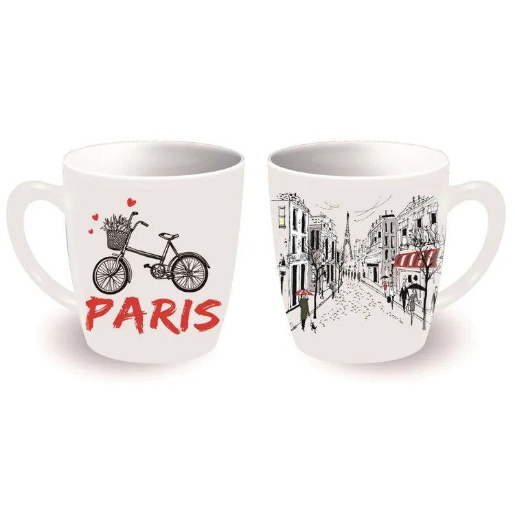 Wholesale custom city ceramic coffee cup france paris tourist souvenir mugs