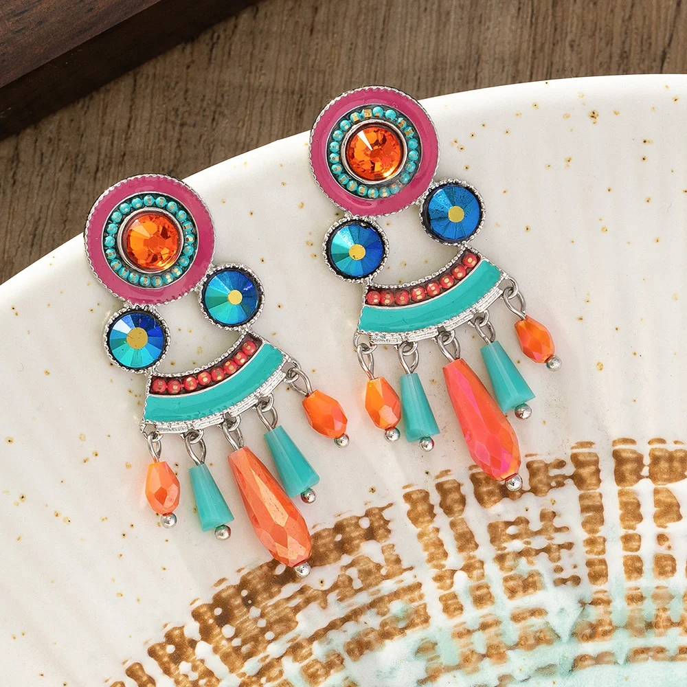 Yiwu Collection Indian Traditional Bollywood Fashion Jewelry Polki Diamond Big Jhumka Earrings