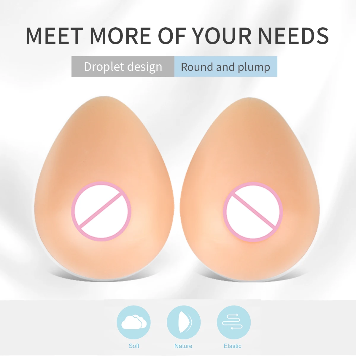 Silicone False Breast Forms Prosthesis Boobs Free Shipping BT900 One Pair 100% Silicone Soft and Realistic 1800g Pair 2-6 Years