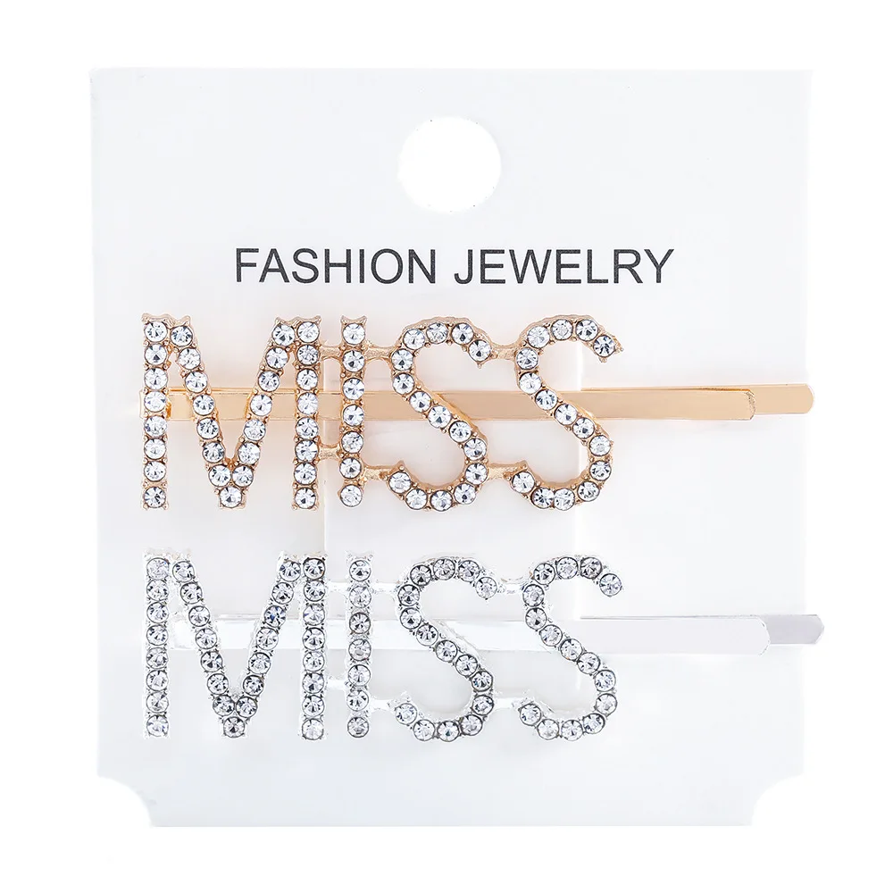 2020 Glitter rhinestone custom letter BRIDE hairgrips hair clip