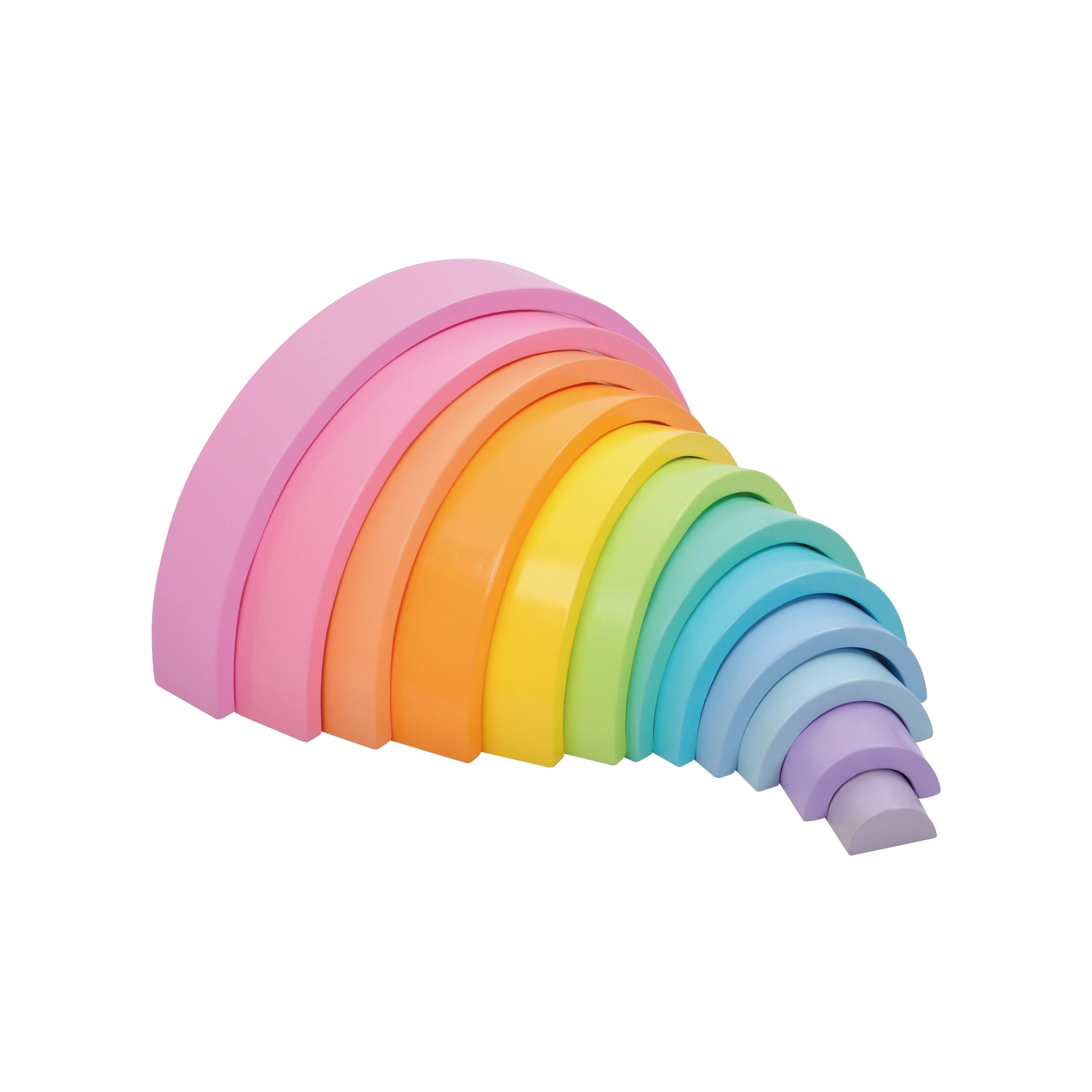 8 Pcs Kids Wooden Natural Building Blocks Montessori Educational Learning Stacker Wooden rainbow Toys