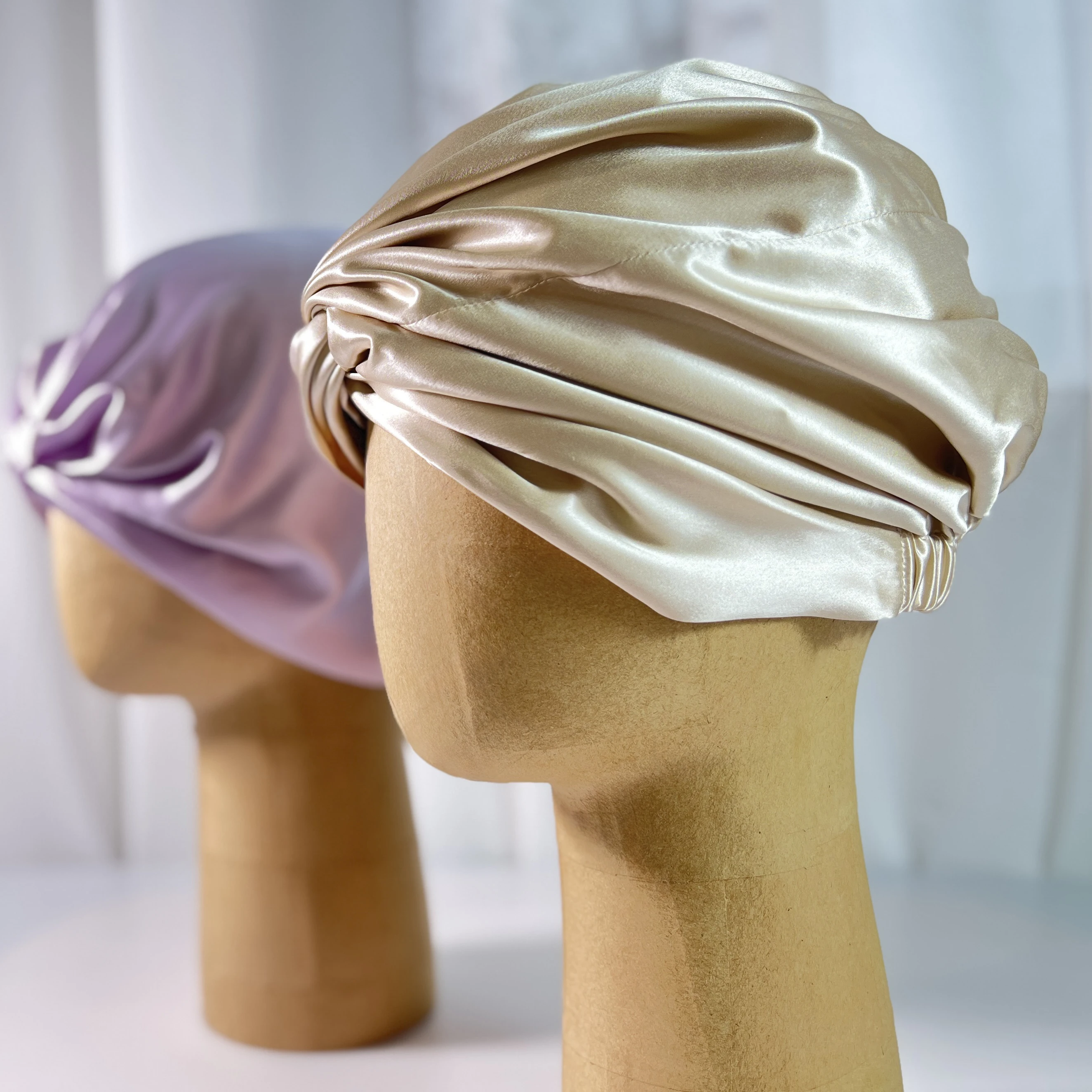 Custom 100% Pure Mulberry silk Sleep Cap Womens silk Bonnet for Sleeping & Hair Care Night Hair Wrap Elastic