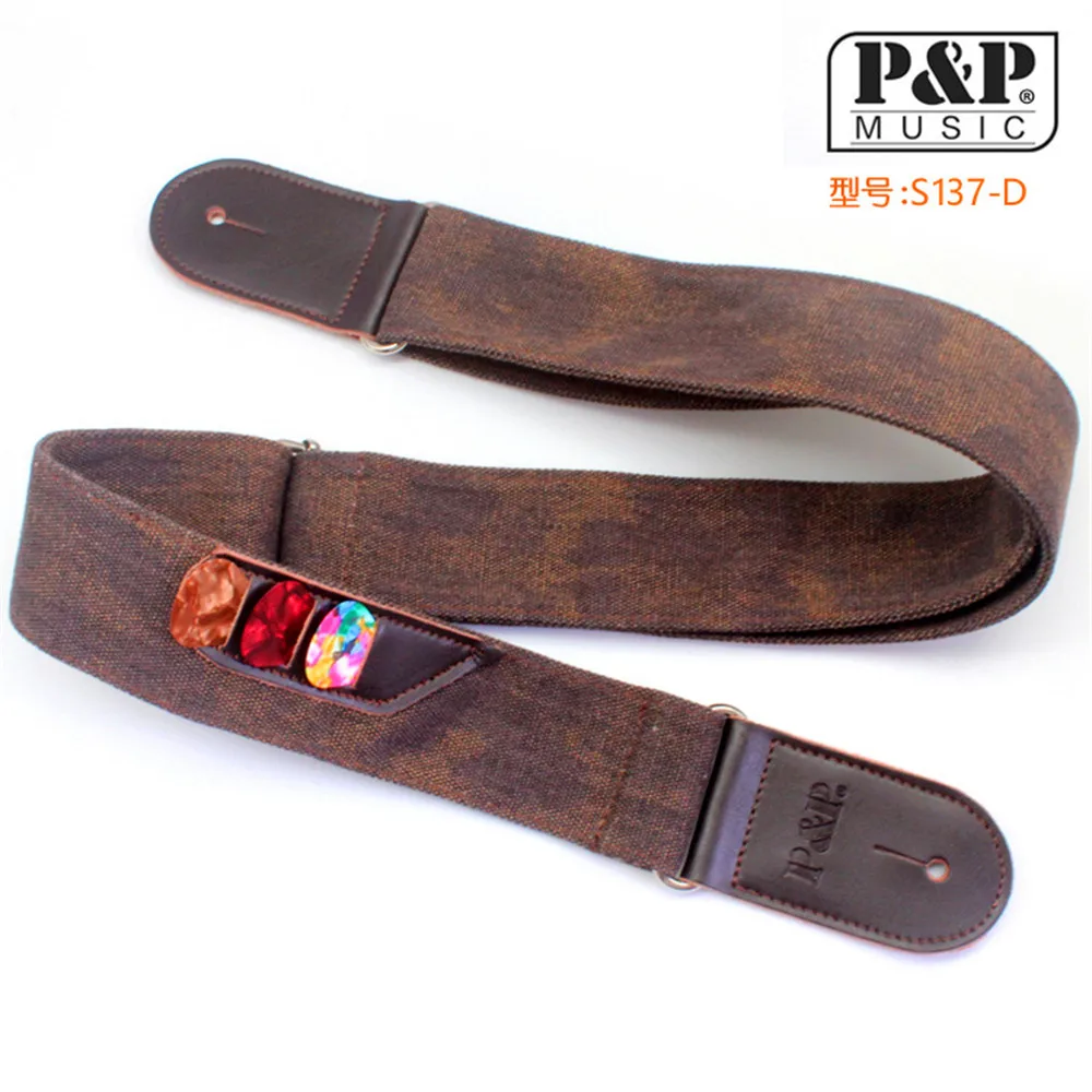 
wholesales P&P high quality Leather guitar straps vintage denim electric guitar straps 