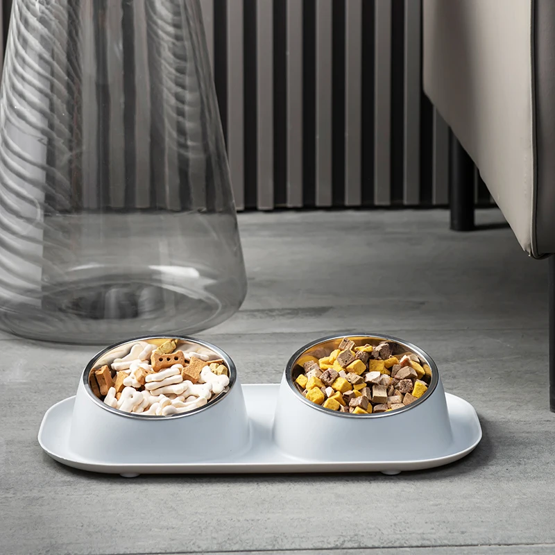 plates and bowls set Plastic Lightweight Food Water Dish Double Feeding Bowls Pet Feeder for Cats and Dogs plates and bowls set